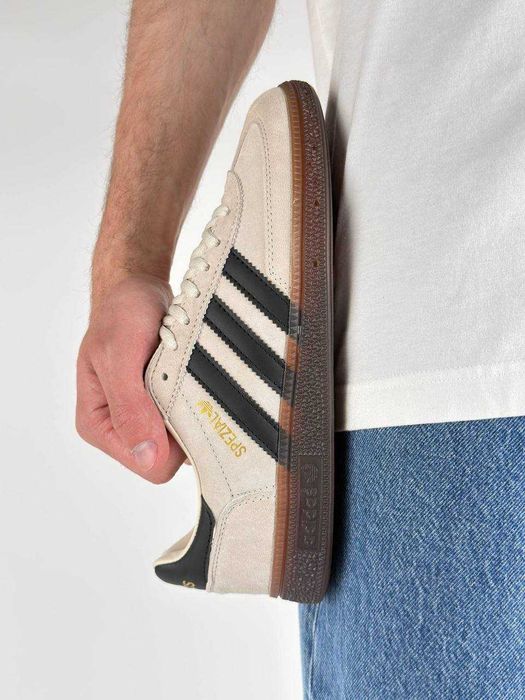 Чоловічі кросівки Adidas Spezial Beige Black AAA+ | Натуральна замша | Вʼєтнам | 41-45