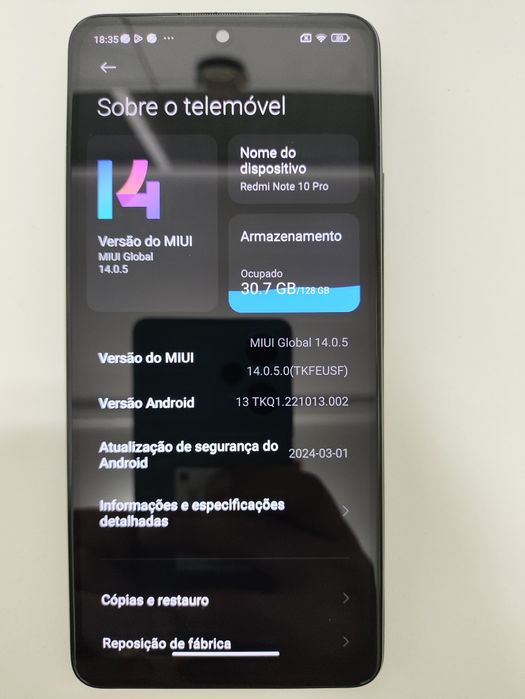Redmi note 10 pro 128gb e 6ram