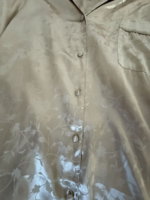 Koszula nocna śliski materiał kremowa