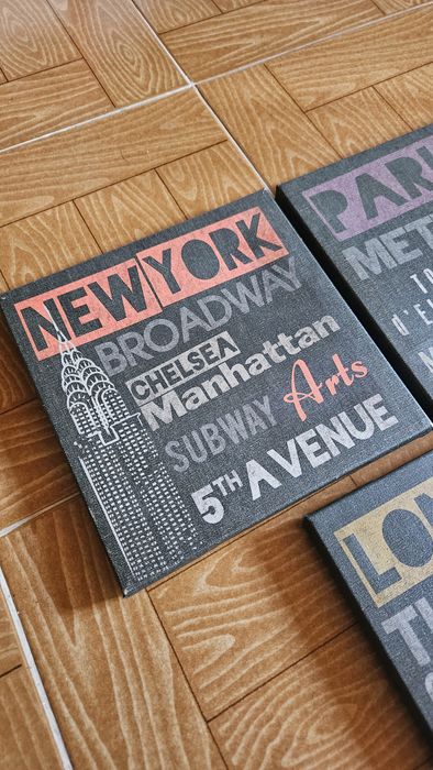 3 Quadros Decorativos Tema 3 Cidades