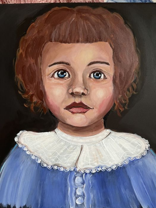 Duży obraz portret chłopiec retro vintage