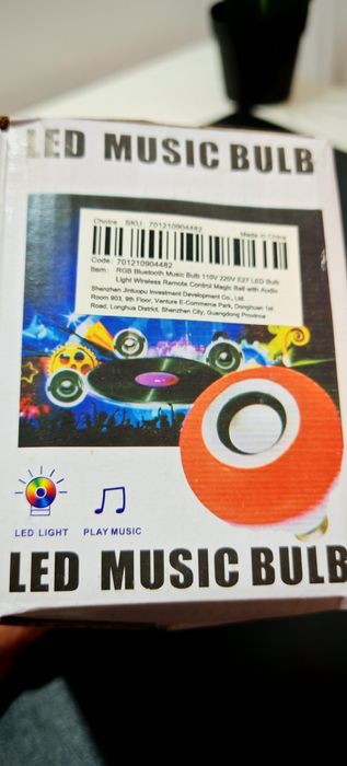 Lâmpada com coluna Bluetooth