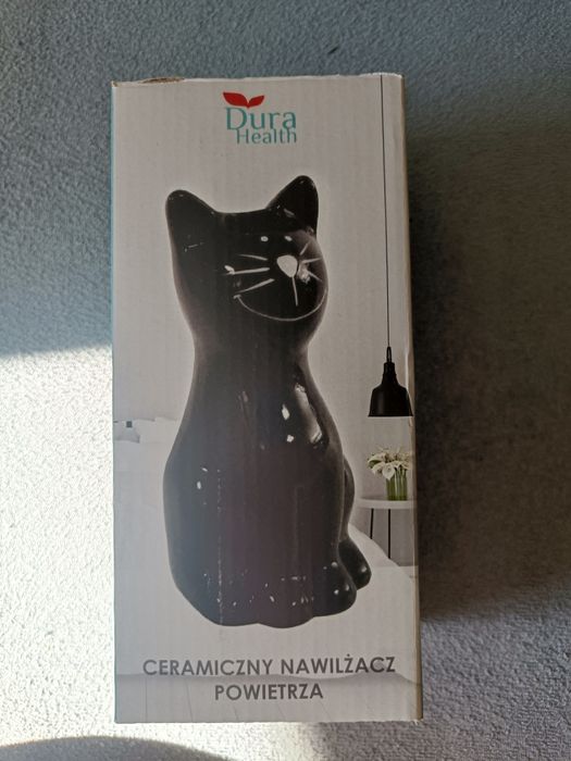 Ceramiczny nawilżacz powietrza czarny kotek [nieznaczna skaza]