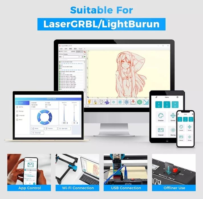 Gravadora laser, cnc gravação laser 20w/40w/80w