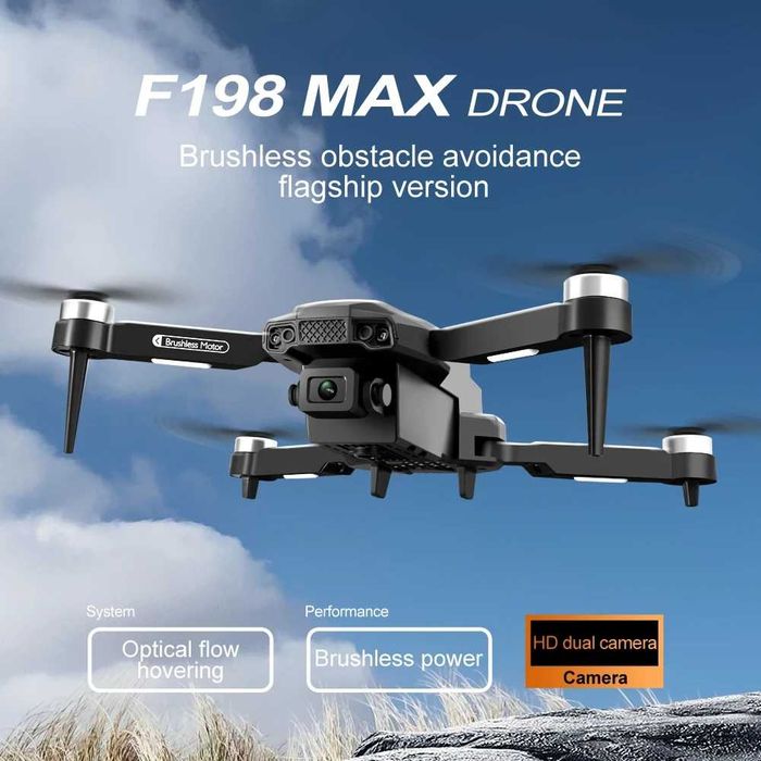 Dron F198 bezszcotkowy 2x kamera.