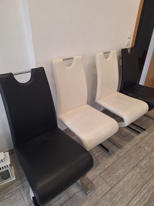 Conjunto Mesa jantar em Vidro, 4 cadeiras e centro de mesa decoratio