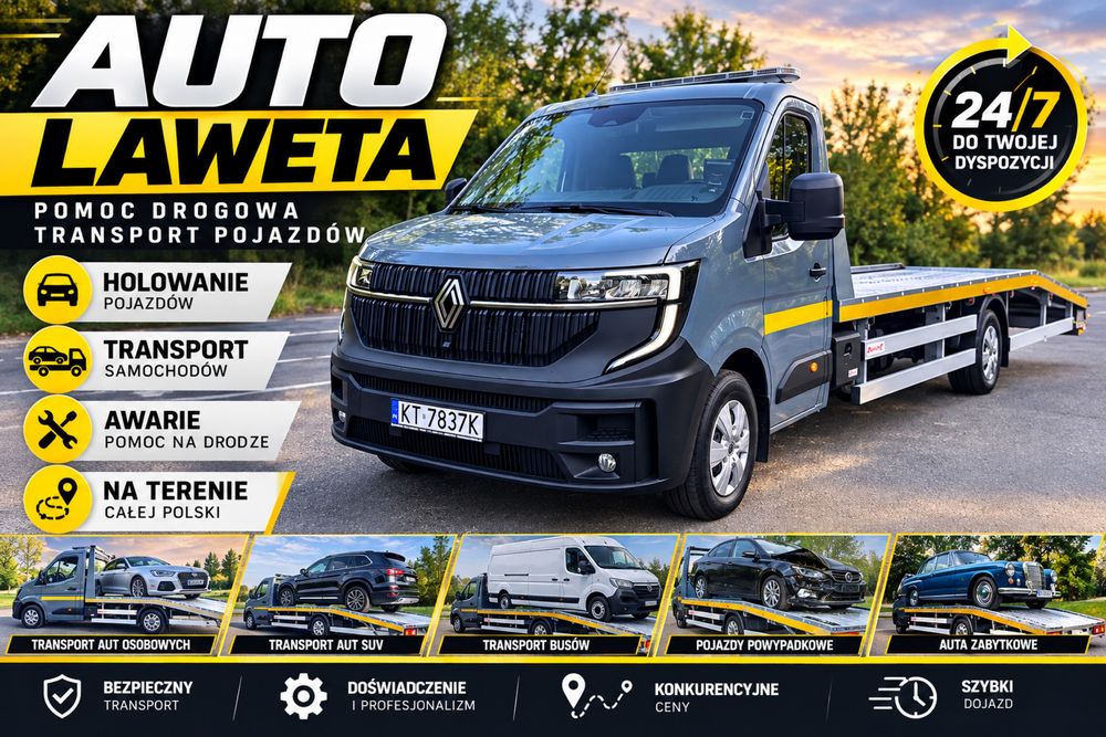 Autolaweta usługi transportu pojazdów laweta pomoc drogowa