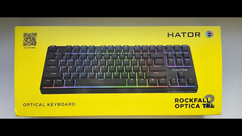 Клавіатура дротова HATOR Rockfall 2 Optica Black TKL Black
