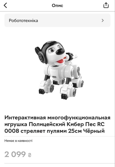 Іграшка собака робот