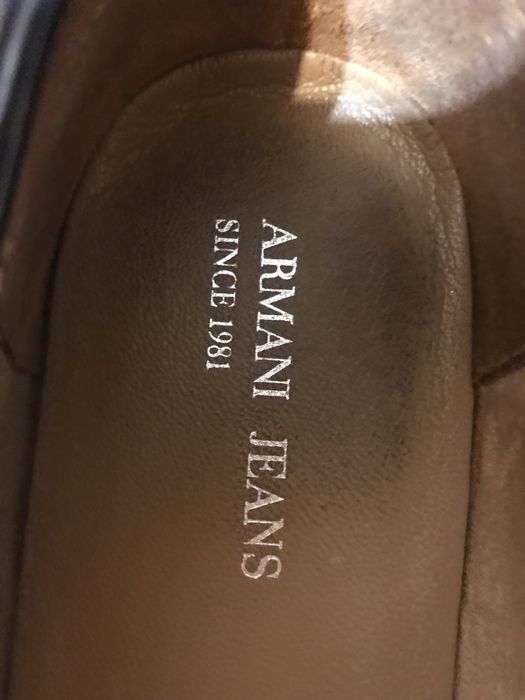 Skórzane oryginalne moksyny Armani 39