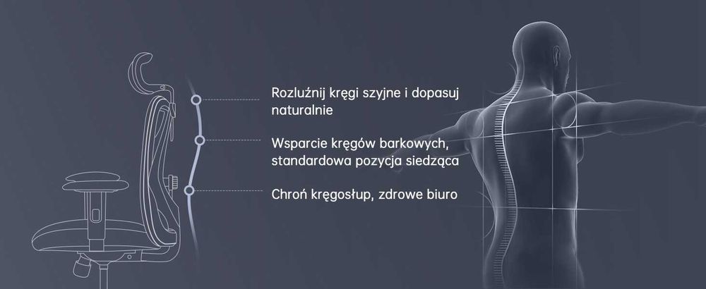 Fotel SIHOO ergonomiczny czarny krzesło biurowe regulacja wysokości