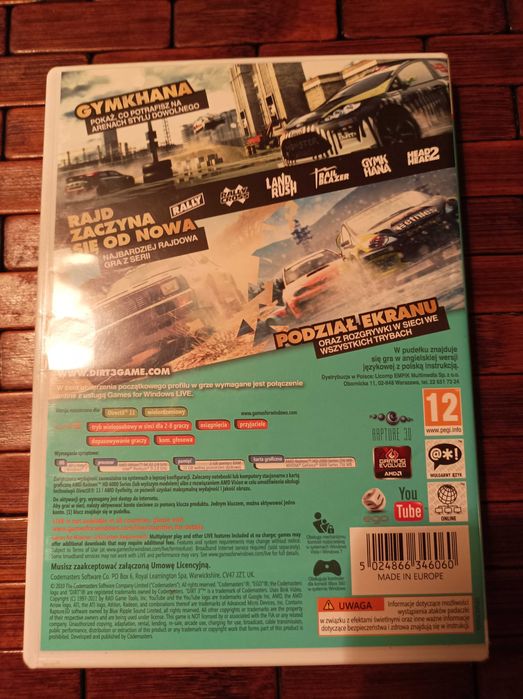 Dirt3  gra Pc Dvd