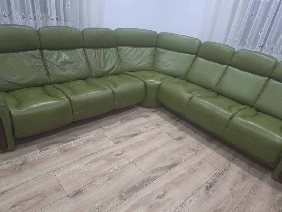 Narożnik skórzany z funkcją relax