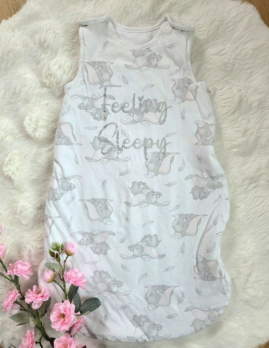 Disney śpiworek dziecięcy 6-12 msc 68-80 cm biały słonik Dumbo