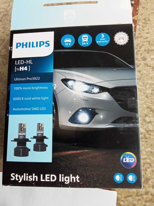 LED лампи Philips H4 ULTINON PRO3022 Нові!