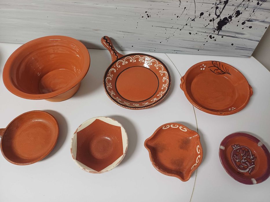 Conjunto de louça de barro tradicional Português 7 unidades