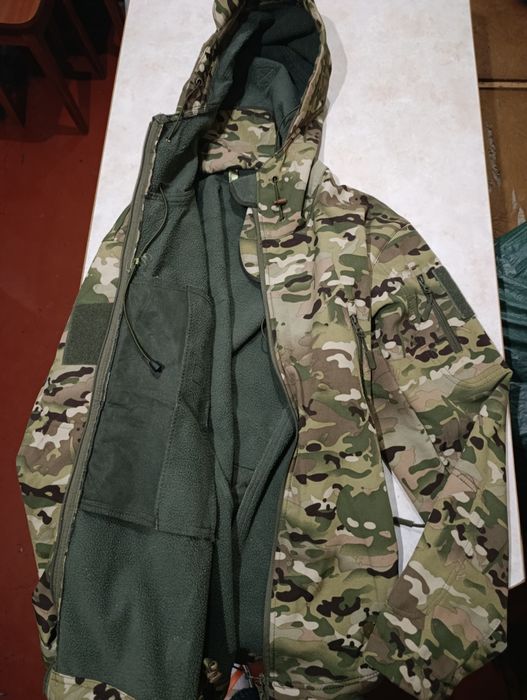 Тактична куртка SoftShell Мультикам на флісі