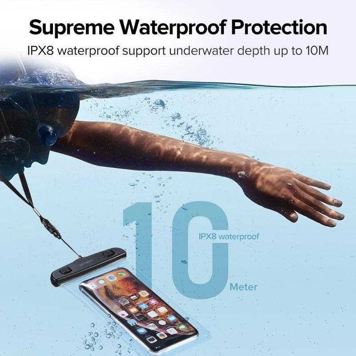Водонепроникний чохол для телефону IPX8 UGREEN водонепроницаемый чехол для айфона подводный кейс для iphone чехол для съемки под водой