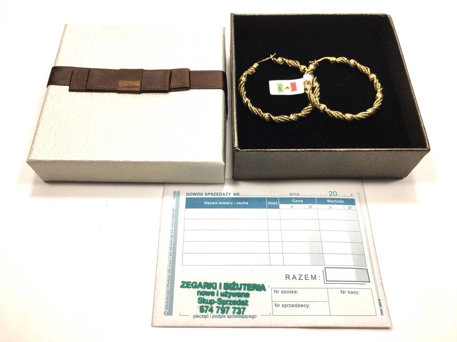 VERSACE zlote kolczyki koła z próbą•pozłacane ogniowo 18K 0,750