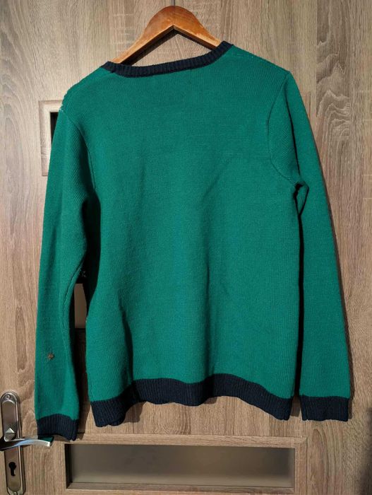 Sweter świąteczny Jolly Sweaters L –zielony jednorożec cekiny