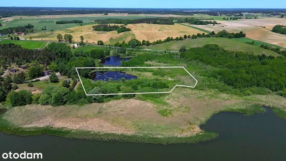 Działka z prywatnym stawem nad jeziorem Wolickim