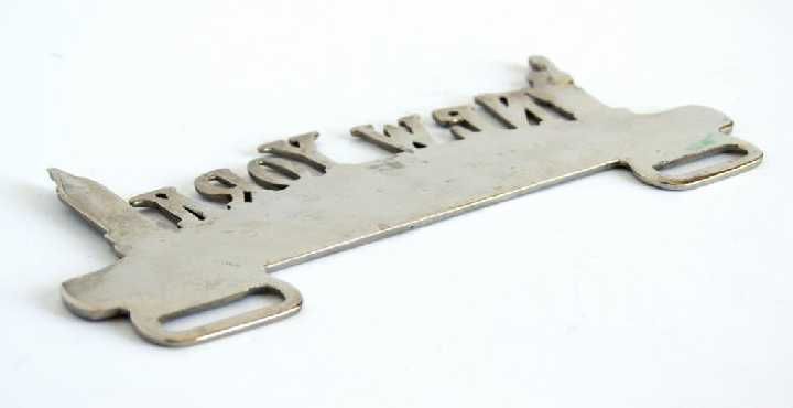 Рамка топпер на номерний знак алюміній панно New York 1990-ті США