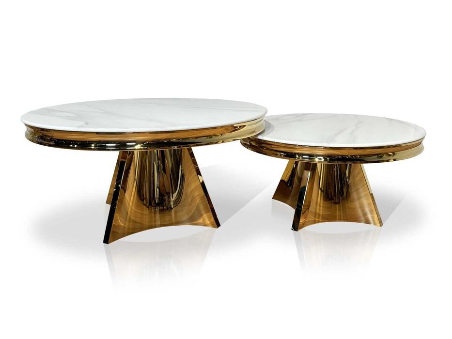 Okrągły stolik kawowy w stylu glamour model T963 Gold 100, 80CM