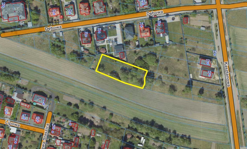 Sprzedam działkę budowlaną 1488 m² – Siedlce, ul. Kasztanowa | MPZP | Spokojna okolica - Widok 2