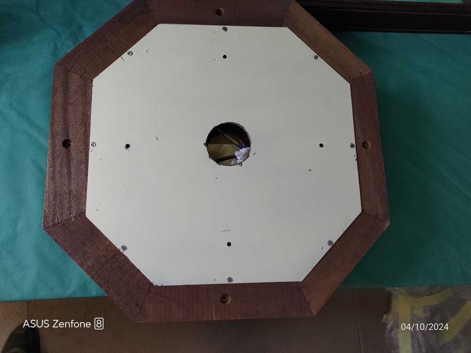 Candeeiro teto plafonnier vintage em madeira latão cristal bom estado