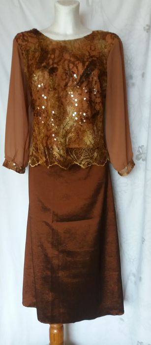 Maria Magdalena - dwuczęściowa sukienka na wesele kolory jesieni - 44