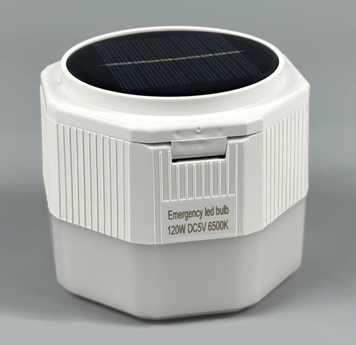 Лампа для кемпінгу New Energy 120W з Solar panel 2 акумулятори 18650
