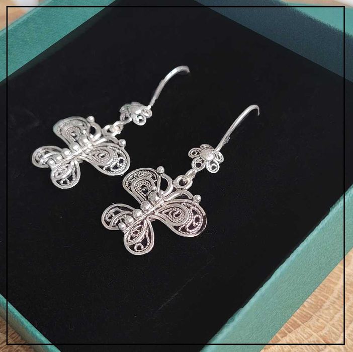 Filigranowe kolczyki Telkari motyle – Srebro 925
