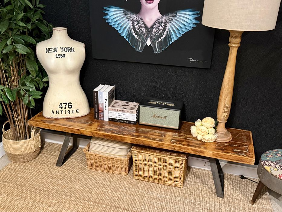 aparador mesa banco banqueta consola ferro industrial rustico