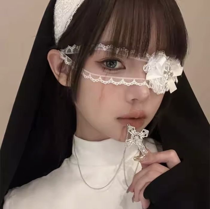 Кружевная повязка на глаз для косплея / готический стиль Лолита