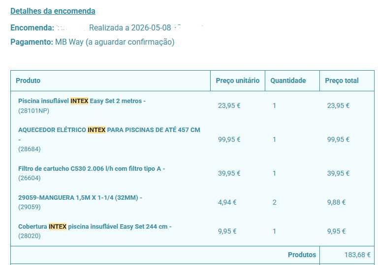 Piscina e equipamentos INTEX novos