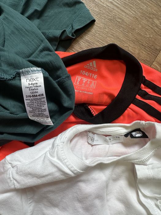 Набір футболок для хлопчика Zara, next, adidas Розмір 5-6 років 104-110 см