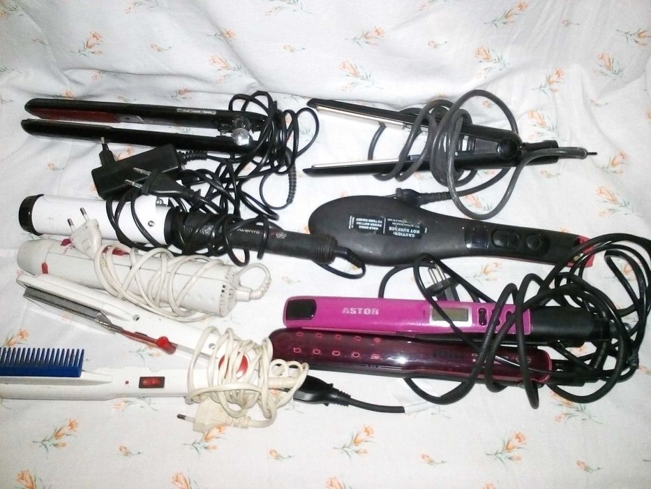 устройства для укладки волос 9 шт. под ремонт. плойки, утюжки