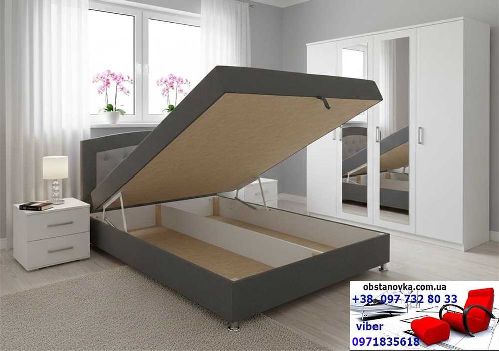 Ліжко диван Адель на підйомному механізмі з матрацом ortop вся Україна