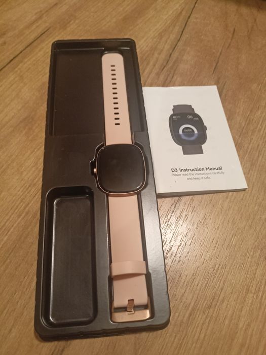 Smartwatch pudrowy róż