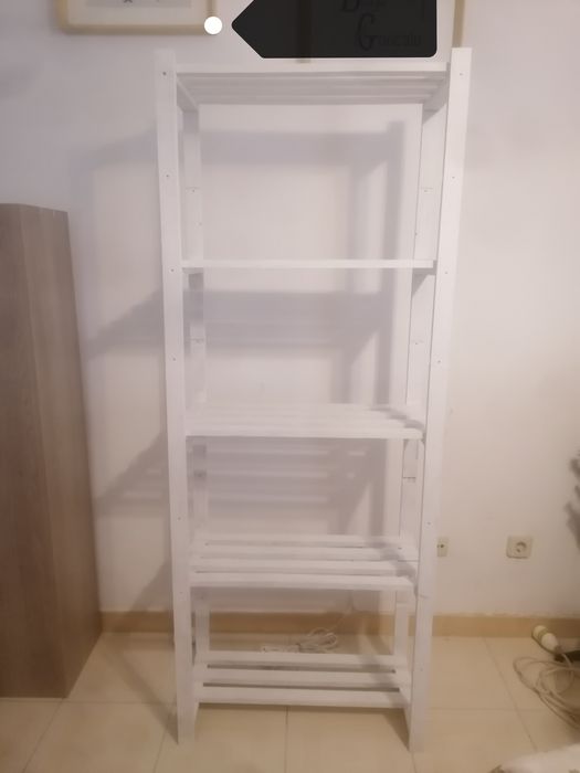 Estante madeira pintada branco