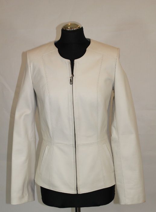 Kurtka damska skóra licowa biała | Model Dominika