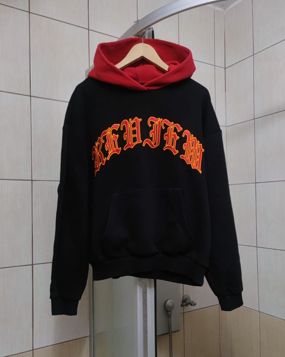 bluza Review M oversize gothic style lettering emo goth hoodie kangurk