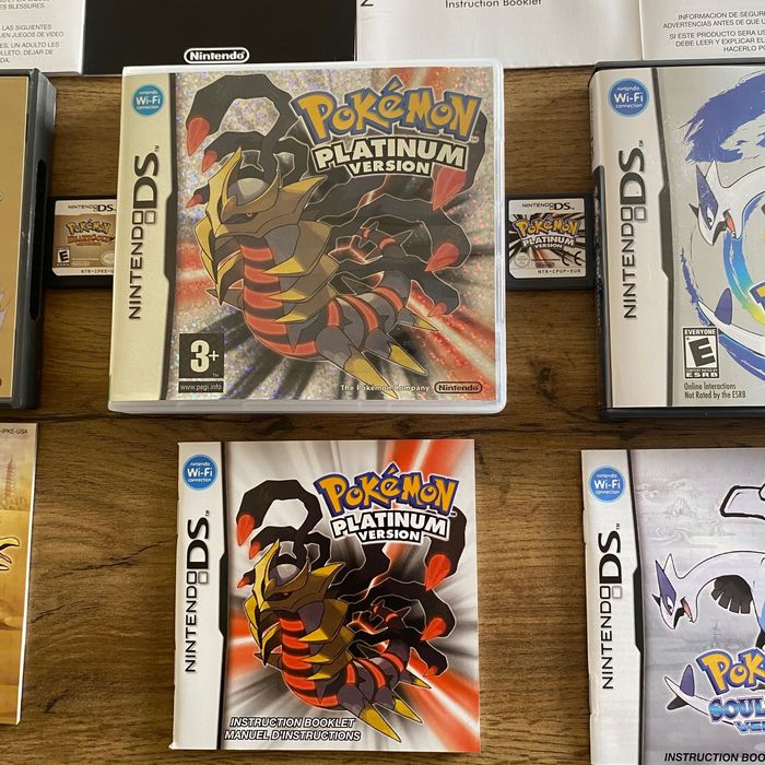 Pokémon Nintendo DS Coleção! Pokémon Platinum, Pokémon HeartGold & Pokémon SoulSilver! Com capa, manual e jogo.