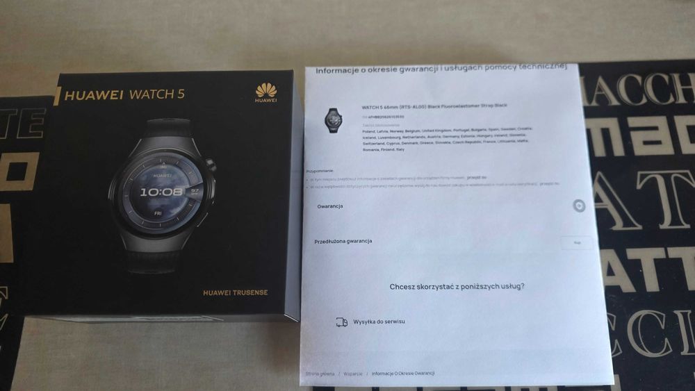 HUAWEI WATCH 5 46mm Active czarny NOWY NIEAKTYWOWANY gwar.producenta24M ! Komplet