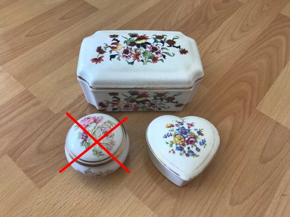 Peças decorativas guarda joias porcelana antigas vintage