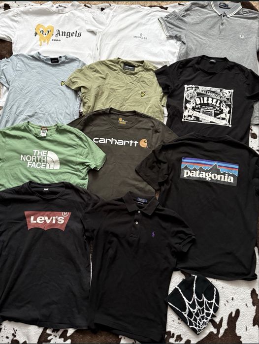 Футболка Carhartt, palm angels, Diesel, lyle skott, fred peri, moncler