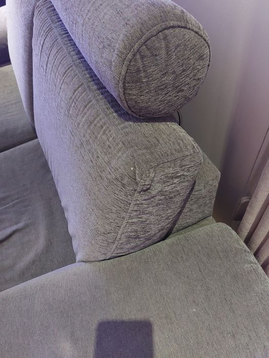 Sofá e Chaise Long em tecido cinza em ótimo estado