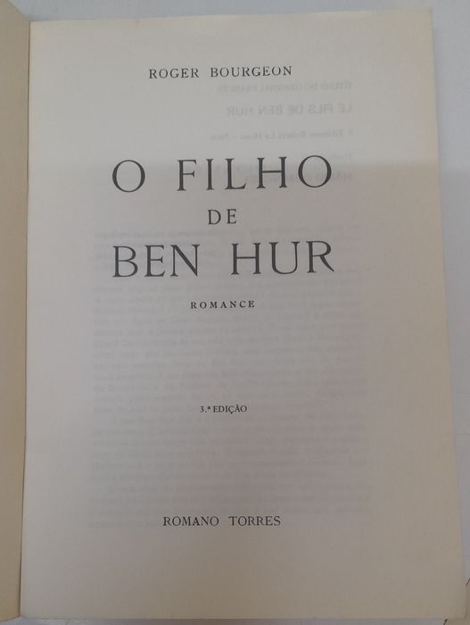 O Filho de Ben Hur - Roger Bourgeon - Bom estado
Adicionado por martam