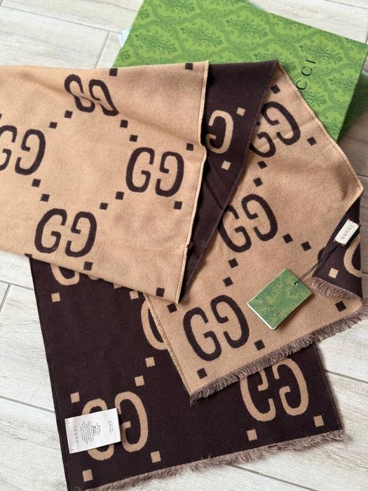 двусторонний шарф Gucci с принтом GG, палантин Gucci Гуччи