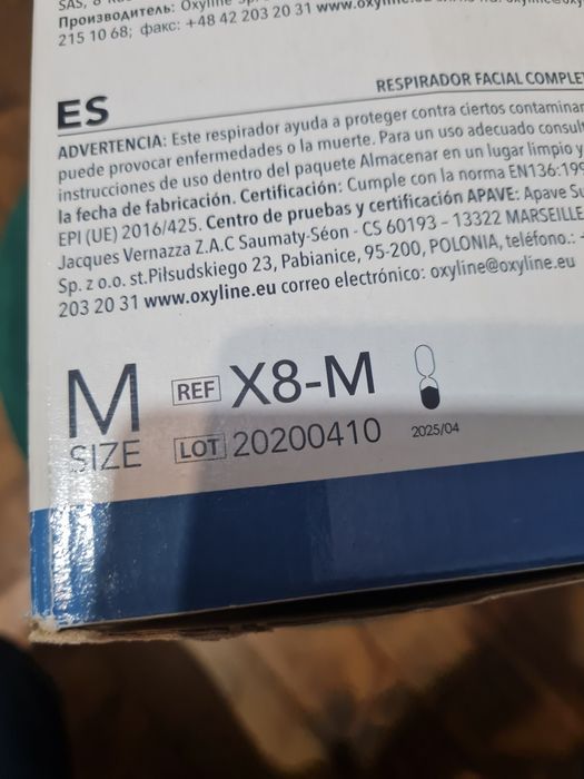 Maska pełnotwarzowa Oxyline X8 + filtry